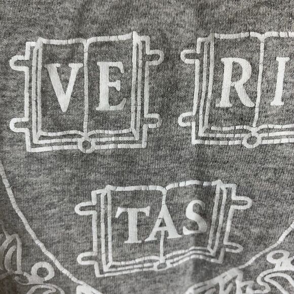 HARVARD UNIVERSITY Girls Cropped Sweatshirt Crewneck School Seal Logo Gray 14/16 - Picture 5 of 8